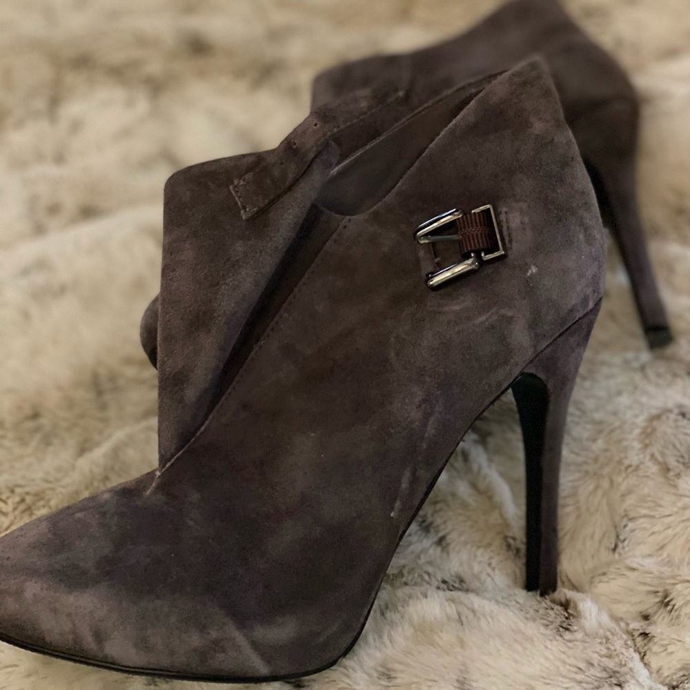 Grey sued booties size 7.5